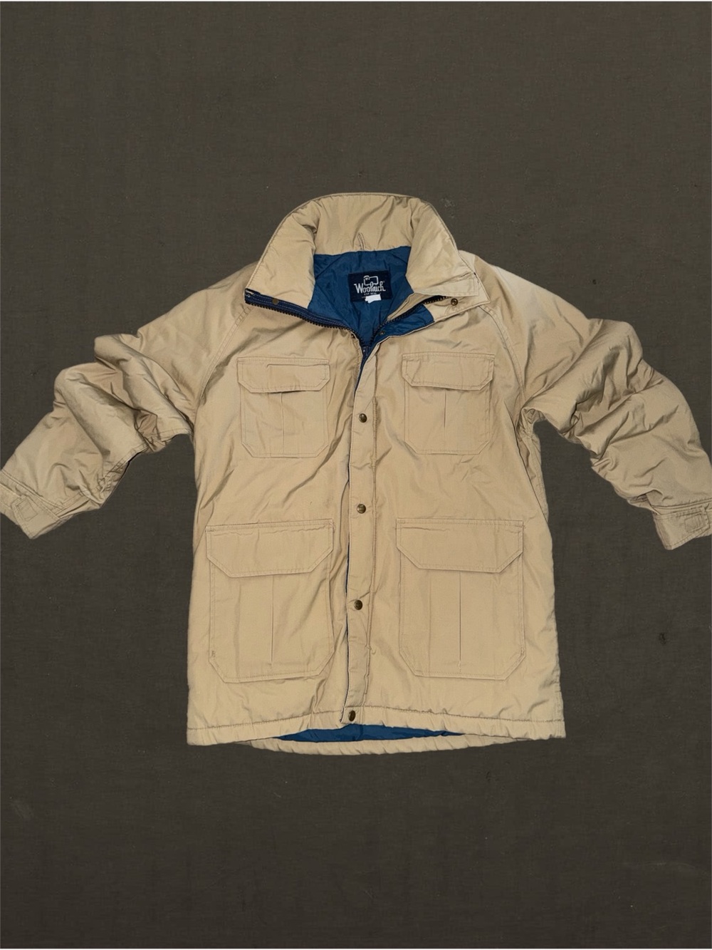 Vintage Woolrich mens khaki full zip puffer  jacket size large